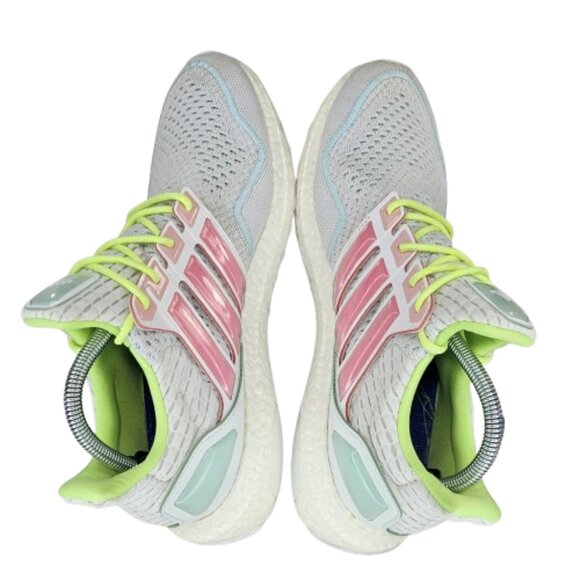 Adidas Ultra Boost 1.0 Cloud Womens Size 11 White Bliss Pink Lucid Lemon Shoes - Picture 6 of 12